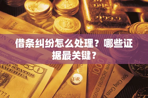 济南借条纠纷怎么处理？哪些证据最关键？