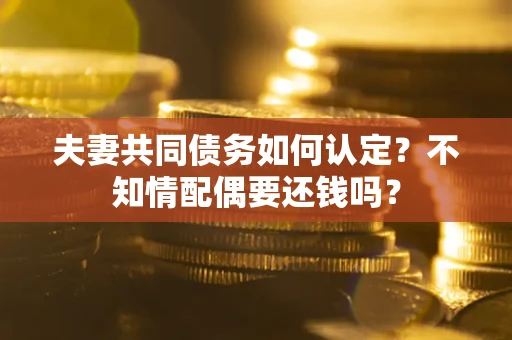 济南夫妻共同债务如何认定？不知情配偶要还钱吗？