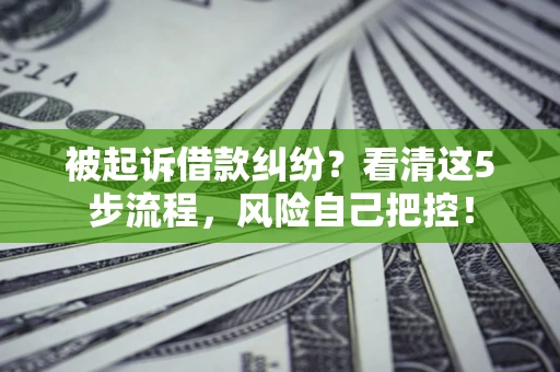 济南被起诉借款纠纷？看清这5步流程，风险自己把控！
